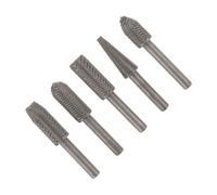 Uonlytech Limas Rotativas Juego de 5 de Acero Negro para Grabado y Fresado, Diseño Fácil de Usar y Moldeado, Adecuado para Trabajos de Carpintería