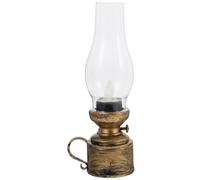 Uonlytech Linterna Electrónica de Queroseno Vintage Antigua, Lámpara sin Llama de Efecto Balanceo, Color Cobre, Luz Cálida para Decoración de Escritorio y Hogar, Accesorio Decorativo Retro