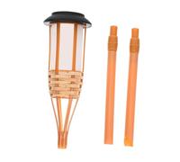 Uonlytech Linterna Solar De Bambú Para Exteriores Luz Antorcha Led, Resistente Intemperie, Decoración De Jardín y Patio, 12 Unidades Para Fiestas o Acampadas, Recargable Por Energía Solar