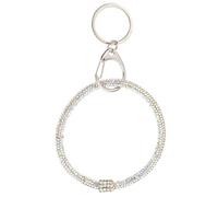 Uonlytech Llavero Creativo Pulsera de Silicona y Piedras Brillantes, Accesorio Compacto y Fácil de Guardar para Bolso o Adorno de Moda Femenina