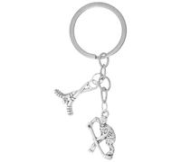 Uonlytech Llavero de hockey, llavero de graduación, llaveros para mochila, recuerdo de viaje, metal, 8.00X3.00X0.30CM