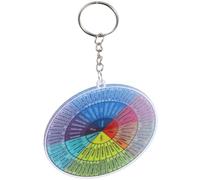 Uonlytech Llavero Rueda de Sensaciones Acrílico y Metal Colgante Doble Cara Colorido Llavero Artesanal para Salud Mental y Gestión del Estrés Accesorio Emocional para Mujer 1 Pieza