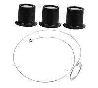 Uonlytech Lupa de Joyería y Relojería Clip, Lentes de Vidrio 5X, 10x y 15x, Kit de 4 Piezas, Herramienta para Reparación de Relojes y Bisutería, Uso Profesional y Bricolaje