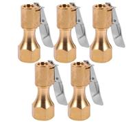 Uonlytech Mandril de Aire con Clip, 5 Piezas, de Cobre, para inflador de neumáticos y válvula de neumático, Uso en Todos los vehículos
