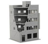 Uonlytech Maqueta de Edificio Dañado Escala 1:144 de Plástico para Ensamblar Diseño Desolado y Realismo Mejorado, Adecuado para Paisajes de Tren y Exhibiciones de Ciudad en Ruinas