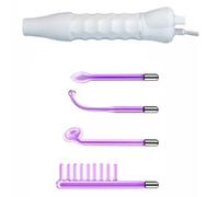 Uonlytech Máquina de Belleza de Alta Frecuencia Eléctrica Portátil de Acero Inoxidable Masajeador Facial y Tubo de Vidrio para Cuidado Antiarrugas y Reafirmante en Casa (220v Ac)