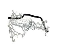 Uonlytech Máscara de Cosplay Veneciana de Metal de Color Claro, Ligera y Cómoda para Respirar, Diseño Elegante y Misterioso Adecuado para Baile de Máscaras y Carnaval