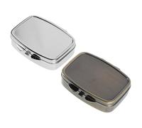 Uonlytech Metal Pill Organizer Pocket Pill Case, 2pcs, Rounded Corner, 2 Compartments for Daily Use and On-the-Go Medicine Storage