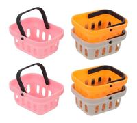 Uonlytech Mini Cesta Compra en Miniatura para Casa de Muñecas Asa, Material Pla, Juego de 6 Piezas, Portátil y Confiable para Juegos de Simulación al Aire Libre