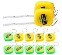 Uonlytech Mini Llavero con Cinta Métrica Retráctil de Acero con Bloqueo Estable para Uso en Casa y Exterior, Paquete de 12 Unidades Color Aleatorio