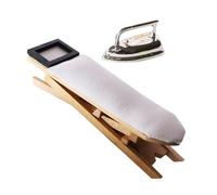 Uonlytech Mini Mesa de Planchar y Plancha de Juguete para Casa de Muñecas, 2 Piezas, Microescena Decorativa de Aleación y Madera en Color Plateado, Accesorio Decoración de Muebles