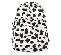 Uonlytech Mochila Escolar Estampado De Vaca Peluche Suave Almacenamiento Casual para Niñas Viaje y Colegio Tamaño Mediano