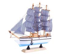 Uonlytech Modelo de Barco de Madera Vintage Decoración Náutica para Hogar Oficina Salón Estilo Mediterráneo Chic