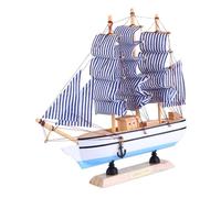 Uonlytech Modelo de Barco de Vela de Madera Vintage Decorativo Adorno Náutico para Escritorio y Hogar Ornamentación para Bar y Oficina Decoración Marítima Retro