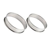 Uonlytech Molde para Mousse de Pastel de Acero Inoxidable Anillos Redondos Pequeños y Grandes Herramienta para Hornear Casera Molde Antiadherente para Tartas y Postres Set de 2