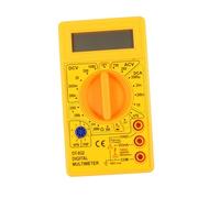 Uonlytech Multímetro Digital LCD con Probador de Corriente Voltímetro Ohmímetro y Test de Diodos para Circuitos Eléctricos Portátil y Amarillo para Principiantes