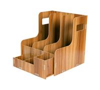 Uonlytech Organizador de Escritorio de Madera Tamaño Mediano Cajón Extraíble y Cerradura, Estantería Multifuncional para Oficina y Estudio, Contenedor para Artículos Varios, Organizador