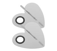 Uonlytech Paletas de Maquillaje Cosmético 2 Juegos de Acero Inoxidable para Mezcla de Colores, Fácil de Limpiar con Anillo para Decoración de Uñas DIY y Trabajo de Manicura