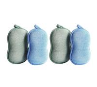 Uonlytech Paquete de 4 Cepillos Exfoliantes de Doble Cara para Baño y Ducha, Suaves Fibra Vegetal, Ideales para Piel del Cuerpo y Cuello de Bebés y Niños