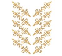 Uonlytech Parches Bordados Metálicos Dorados para Coser 10 Unidades Apliques con Diseño de Flores Termoadhesivos para Decoración de Ropa Teatral Trajes de Ópera y Vestuario Clásico