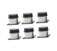 Uonlytech Patas de Muebles Ajustables de Acero Inoxidable 6 Piezas, Soporte Redondo de 50mm X 50mm, Patas para Sofá, Mesa y Gabinete, Ideales para Nivelar Muebles en Hogar y Oficina