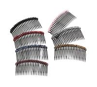 Uonlytech Peine Lateral Cabello 7 Dientes de Cristal, Horquilla para Peinar Gemas de Imitación, Set de 7 Piezas Multicolor para Fiestas, Bodas y Ocasiones Obsequios Color Color Aleatorio