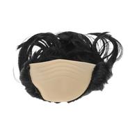 Uonlytech Peluca Calva Sintética Negra Larga para Hombre, Peluca de Disfraz Divertida para Fiestas Navideñas, Bodas y Cosplay, Accesorio de Comedia y Atuendo Festivo