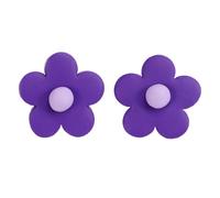 Uonlytech Pendientes de Botón Flor de Arcilla Polimérica Morados Joyería Ligera de 925 Plata Accesorios Coloridos para Mujer Uso Diario Oficina y Viajes