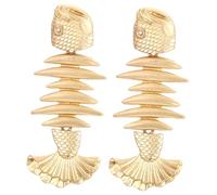 Uonlytech Pendientes de Clavija Mujer Diseño Creativo Hueso de Pescado Aleación Dorada Elegantes Accesorios Regalo Original Señora Color Aleatorio Color Aleatorio