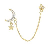 Uonlytech Pendientes de Clip para Mujer con Diseño de Figura Celestial en Aleación Dorada, Diseño Cómodo que No se Cae, Adecuado para Halloween y Club