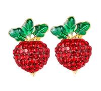 Uonlytech Pendientes de Tachuela para Mujer con Diseño de Rábano Creativo Aleación Resistente y Piedras de Joyas Pequeñas para Fiestas y Uso Diario Regalo