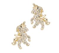 Uonlytech Pendientes de Unicornio con Circonita Plata Esterlina Diseño Adorable y Ligero para Fiesta y Uso Diario Joyería de Oreja Creativa y Cómoda
