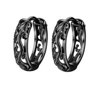 Uonlytech Pendientes Retro para Hombre Diseño de Dragón Redondo y Colgante de Bucle, Metal Chapado Negro, sin Níquel ni Plomo, Ideales para Cumpleaños y Clubes