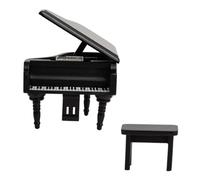 Uonlytech Piano Miniatura Modelo de Madera Negro Decoración para Casas de Muñecas Accesorios para Casas Pequeñas Juego de 1 Pieza Adorno para Dormitorio y Fotografía
