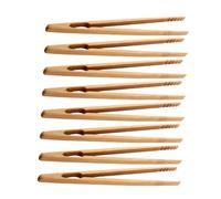 Uonlytech Pinzas de Cocina de Bambú Antideslizantes 8 Piezas, Clip para Pan y Barbacoa, Resistentes al Calor, Tamaño Medio, Ideales para Buffet, Parrilla y Servir Alimentos Calientes