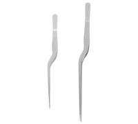 Uonlytech Pinzas para Espinas de Pescado de Acero Inoxidable Set de 2 Piezas 16 CM y 20 CM Herramientas Manuales Dentadas para Cocina Utensilios para Servir y Preparar Platos