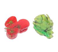 Uonlytech Pinzas Pelo Temática de Verduras, 2 Piezas, Garra Pequeña Acrílica Ligera en Forma de Tomate y Col, Accesorio para Mujer y Niña, Clip de Garra Seguro para Uso Diario y Fiestas