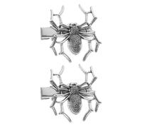 Uonlytech Pinzas Pequeñas Cabello Diseño de Araña en Aleación Plata, Estilo Punk Único para Cosplay y Fancy Dress, 2 Piezas para Decorar y Añadir Estilo