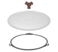 Uonlytech Plato Giratorio para Microondas de Vidrio Redondo con Soporte Fiable y Repuesto sin Costuras para Cocina y Uso en Hogar