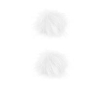 Uonlytech Pompones de Piel Artificial Decorativos para Zapatos y Ropa, 8-9 Cm, Color Blanco, Pinza, Accesorios para Niñas, Complemento Adecuado para Moda Diaria