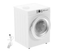 Uonlytech Puerta Giratoria Modelo Juguete Electrodoméstico Recargable Decoración Casa Muñecas Lavadora con Ropa Lavable para