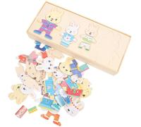 Uonlytech Puzzle de Madera para Cambio de Ropa de Animales Juguete Educativo de Encaje de Cartón Animado Diseño Resistente para Desarrollo Cognitivo y Divertido
