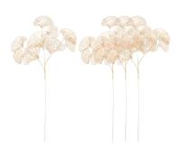 Uonlytech Ramas Artificiales de Ginkgo Doradas 4 Piezas Hojas de Ginkgo Artificiales Realistas Tallos Decorativos para Bodas Decoración de Hogar y Arreglos Material PP Resistente