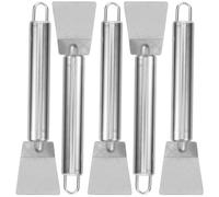 Uonlytech Raspador de Hielo para Congelador de Acero Inoxidable, Juego de 5 Unidades Mango Tubular Curvado, Herramienta Manual para Descongelar y Limpiar Refrigeradores y Cocinas