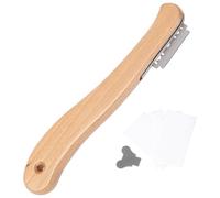 Uonlytech Rebanadora de Pan con Mango de Madera Cómodo para Cortar Masa y Pan de Acero Inoxidable y Caja de Almacenamiento Segura con 5 Cuchillas