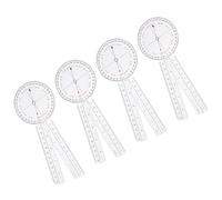 Uonlytech Regla Angular de Plástico Transparente 20 Cm 4 Piezas, Goniómetro Portátil Plegable para Medición Precisa de Ángulos en Dibujo, Arquitectura E Ingeniería