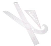 Uonlytech Regla de Costura de Plástico 3 Piezas para Sastrería y Confección, Incluye Regla Recta, Curva y Triangular, Accesorio Flexible para Labor de Retazos y Patronaje