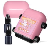 Uonlytech Sello de Rodillo de Matemáticas Inteligente Rosa con Diseño Doble Cara para Operaciones de Adición y Sustracción, Compacto y Ligero, Incluye Tinta para Preescolar y Jardín