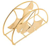 Uonlytech Servilletero de Hierro Dorado Diseño Creativo en Forma de Hoja, Soporte Metálico para Servilletas de Papel, Reutilizable, Compacto para Mesa y Baño, Accesorio Práctico para Hogar