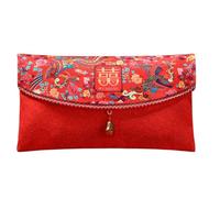 Uonlytech Sobres Rojos para Bodas Chinos Estilo Tradicional, Tamaño L, Diseño Doble Felicidad, 1 Pieza, Sobres de Boda para Compromiso y Regalos, Accesorios Festivos para Eventos